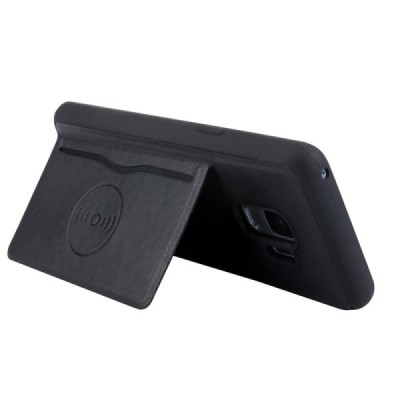 Samsung Galaxy S9 (G960) „Kickstand“ Card Holder melns ādas apvalks / Vacins.lv