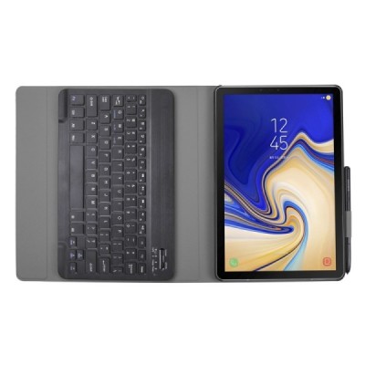 Samsung Galaxy Tab A 10.5 2018 (T590, T595)  ādas atvēramais melns futrālis ar bluetooth tastatūra / Vacins.lv