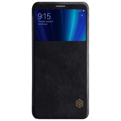 Greznais „Nillkin“ Qin sērijas ādas atvērams melns Xiaomi Mi 6X (Xiaomi Mi A2) maciņš / Vacins.lv