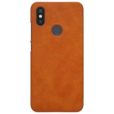 Greznais „Nillkin“ Qin sērijas ādas atvērams brūns Xiaomi Mi 6X (Xiaomi Mi A2) maciņš / Vacins.lv