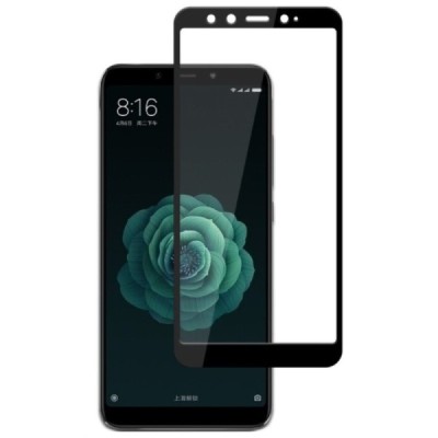 Xiaomi Mi 6X (Xiaomi Mi A2) Mocolo Tempered Glass melns ekrāna aizsargstikls / Vacins.lv