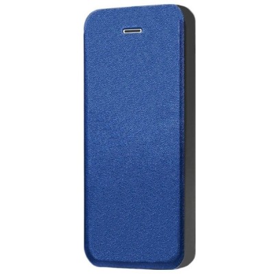 Apple iPhone SE (5, 5s) „Shell“ solidus atverčiamas mėlynas odinis dėklas - knygutė / Priedai.lt