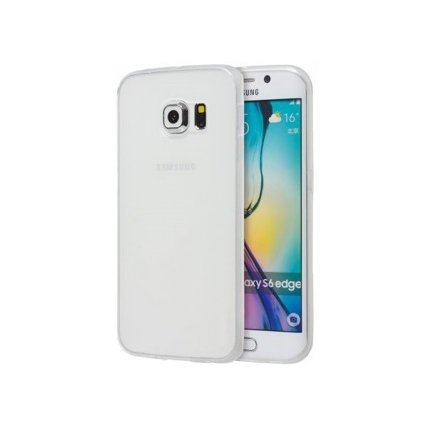 Kieto silikono (TPU) matinis dėklas - baltas (Galaxy S6)