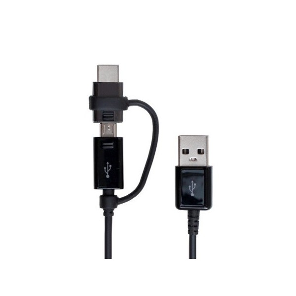 „Samsung“ Combo micro USB + Type-C laidas - juodas (1 m.)