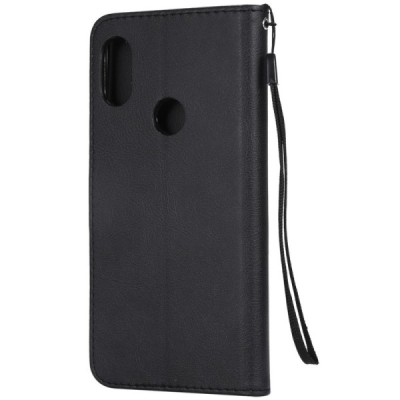 Xiaomi Redmi Note 6 Pro atvēramais ādas melns maciņš, grāmata (maks) / Vacins.lv