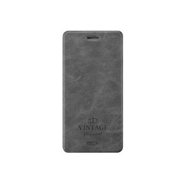 „Mofi“ Vintage atvērams maciņš - pelēks (Redmi Note 6 Pro)