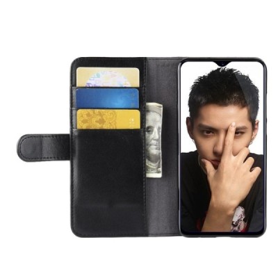 Huawei Honor 8X atvēramais ādas melns maciņš, grāmata (maks) / Vacins.lv