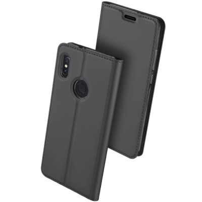 Xiaomi Mi 6X (Xiaomi Mi A2) „Dux Ducis“ Skin sērijas melns ādas atvērams maciņš / Vacins.lv