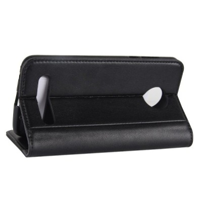 Motorola Moto Z2 Play atverčiamas juodas odinis dėklas - piniginė / Priedai.lt