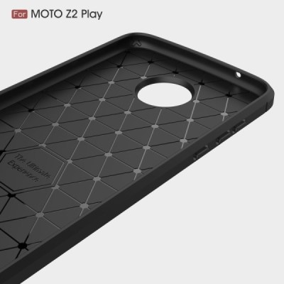 Motorola Moto Z2 Play „Carbon“ kieto silikono TPU juodas dėklas - nugarėlė / Priedai.lt