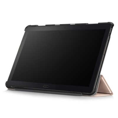 Lenovo Tab P10 (TB-X705F) atverčiamas auksinis odinis dėklas (sulankstomas) / Priedai.lt