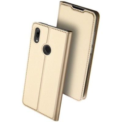„Dux Ducis“ Skin serijos Huawei P smart 2019 (Honor 10 Lite) auksinis odinis atverčiamas dėklas / Priedai.lt