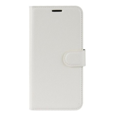 Huawei P smart 2019 (Honor 10 Lite) „Litchi“ atvēramais ādas balts maciņš, grāmata (maks) | Vacins.lv