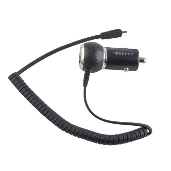 „Forever“ autolādētājs ar vadu (2 mm.) - melns