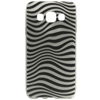Samsung Galaxy A3 (A300) Zebra kieto silikono (TPU) juodas dėklas - nugarėlė / Priedai.lt