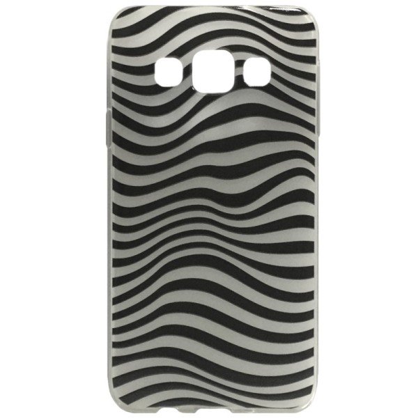 „Zebra“ kieto silikono (TPU) dėklas - juodas (Galaxy A3 2015)