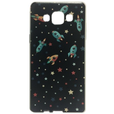 Samsung Galaxy A5 (A500) Rockets cieta silikona (TPU) melns apvalks / vacins.lv