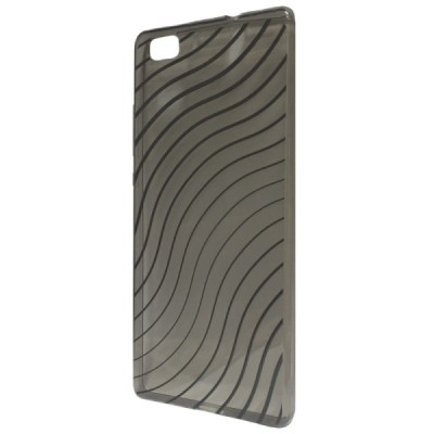 Huawei P8 Lite „Line“ dzidrs (caurspīdīgs) cieta silikona TPU pasaulē planākais pelēks apvalks / Vacins.lv