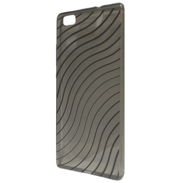 „Line“ planākais TPU dzidrs apvalks - pelēks (P8 Lite)