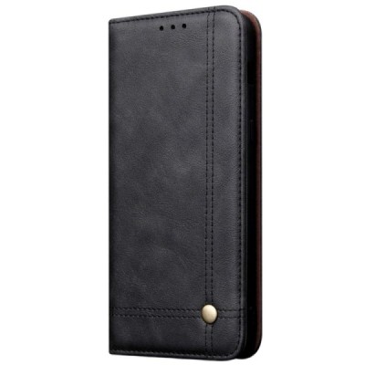 Samsung Galaxy S10 (G973) „Deluxe“ ādas atvēramais melns maciņš (maks) / Vacins.lv