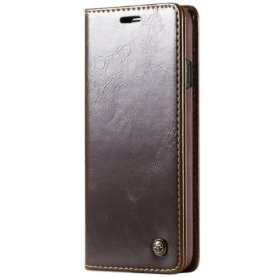 Samsung Galaxy S10 (G973) „CaseMe“ solīds atvēramais ādas brūns maciņš - maks / Vacins.lv