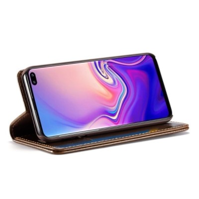 Samsung Galaxy S10 (G973) „CaseMe“ solīds atvēramais ādas brūns maciņš - maks / Vacins.lv