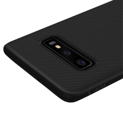 Samsung Galaxy S10 (G973) „Lenuo“ cieta silikona (TPU) melns apvalks / vacins.lv