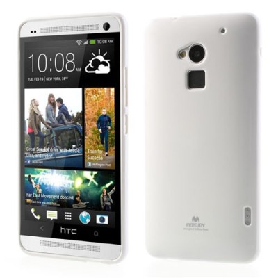 HTC One Max 8088 Mercury balts cieta silikona (TPU) futrālis / Vacins.lv