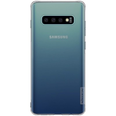 Samsung Galaxy S10+ (G975) Nillkin Nature plonas skaidrus (permatomas) silikoninis TPU pilkas dėklas / Priedai.lt