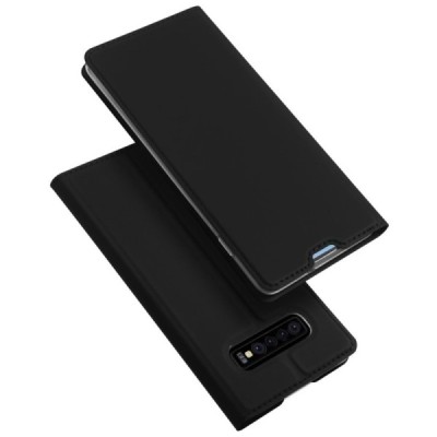 Samsung Galaxy S10+ (G975) „Dux Ducis“ Skin sērijas melns ādas atvērams maciņš / Vacins.lv