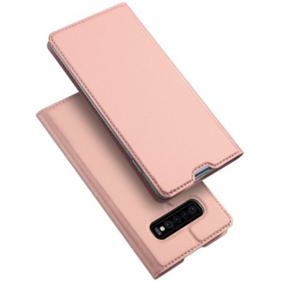 Samsung Galaxy S10+ (G975) „Dux Ducis“ Skin sērijas rozs ādas atvērams maciņš / Vacins.lv