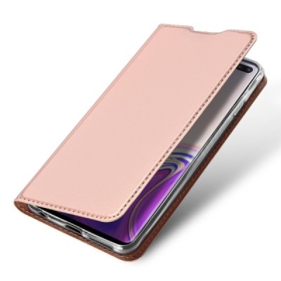 Samsung Galaxy S10+ (G975) „Dux Ducis“ Skin sērijas rozs ādas atvērams maciņš / Vacins.lv