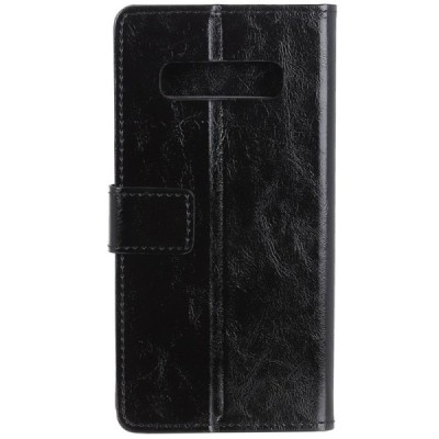 Samsung Galaxy S10+ (G975) atvēramais ādas melns maciņš (maks) / Vacins.lv