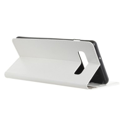 Samsung Galaxy S10+ (G975) atverčiamas baltas odinis dėklas - piniginė / Priedai.lt