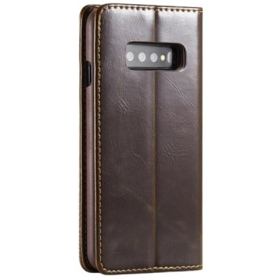 Samsung Galaxy S10+ (G975) „CaseMe“ solīds atvēramais ādas brūns maciņš - maks / Vacins.lv