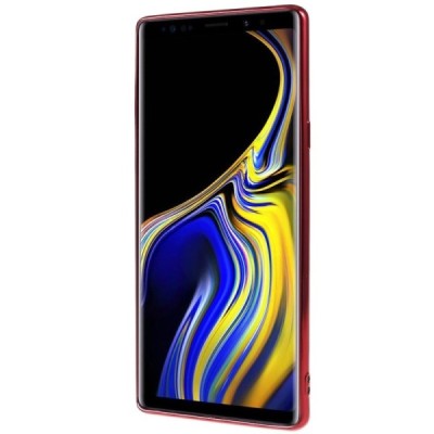 Samsung Galaxy Note 9 (N960F) Silikoninis skaidrus dėklas, raudonas / Priedai.lt