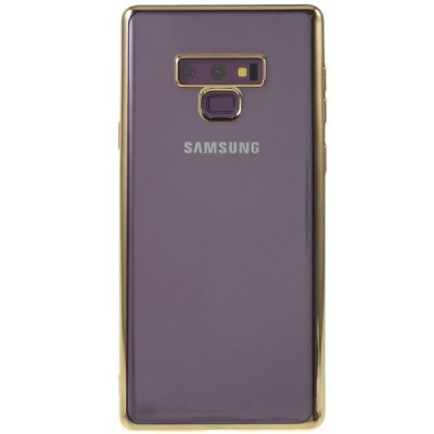 Samsung Galaxy Note 9 (N960F) Silikoninis skaidrus dėklas, auksinis / Priedai.lt
