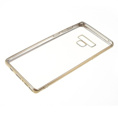 Samsung Galaxy Note 9 (N960F) Silikoninis skaidrus dėklas, auksinis / Priedai.lt