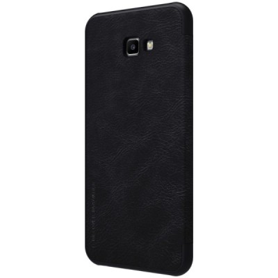 Greznais „Nillkin“ Qin sērijas ādas atvērams melns Samsung Galaxy J4+ (J400F) maciņš / Vacins.lv