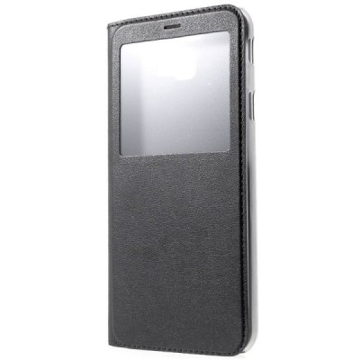 Samsung Galaxy J4+ (J400F) atvēramais maciņš ar lodziņu - melns / Vacins.lv