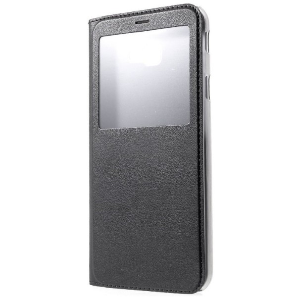 Atvēramais maciņš ar lodziņu - melns (Galaxy J4+)