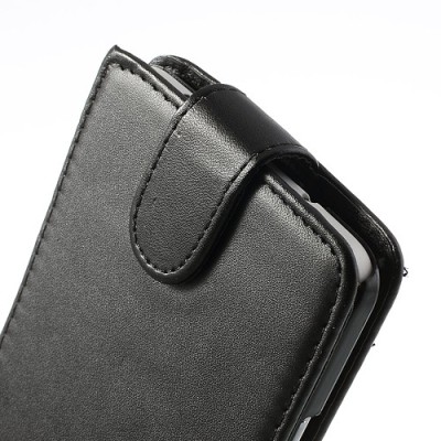 HTC One Max 8088 klasisks ādas vertikāli atvēramais melns futrālis / Vacins.lv