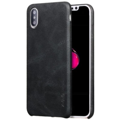 „X-Level“ Vintage Classic Apple iPhone Xr melns ādas apvalks / Vacins.lv