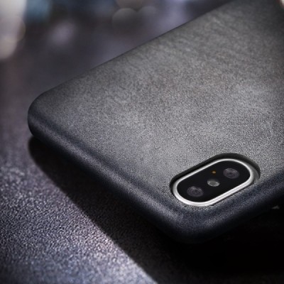 „X-Level“ Vintage Classic Apple iPhone Xr melns ādas apvalks / Vacins.lv