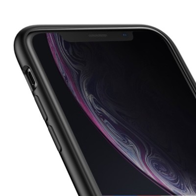 „Rubberized“ Apple iPhone Xr juodas kieto silikono dėklas / Priedai.lt