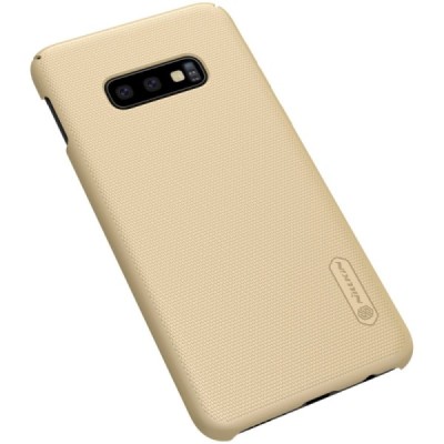Samsung Galaxy S10e (G970) Nillkin Frosted Shield auksinis plastikinis dėklas / Priedai.lt