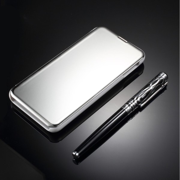 Plastmasas atvērams maciņš - sudrabs (Galaxy S10e)