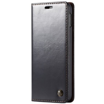 Samsung Galaxy S10e (G970) „CaseMe“ solīds atvēramais ādas melns maciņš - maks / Vacins.lv