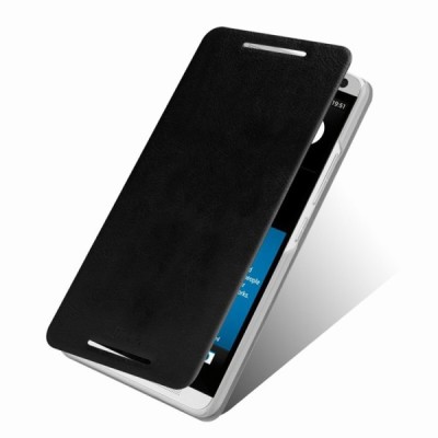 HTC One Max atvēramais melns ādas maciņš / Vacins.lv