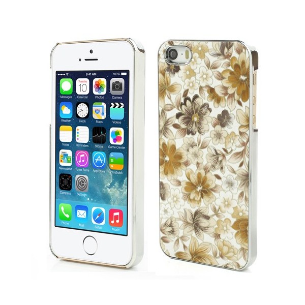 Gėlėtas dėklas - geltonas (iPhone 5 / 5S / SE 2016)
